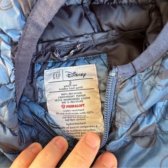 Baby Gap Disney Mickey Blue Zip Up Fall and Winter 2T Coat Comfy - Picture 4 of 5